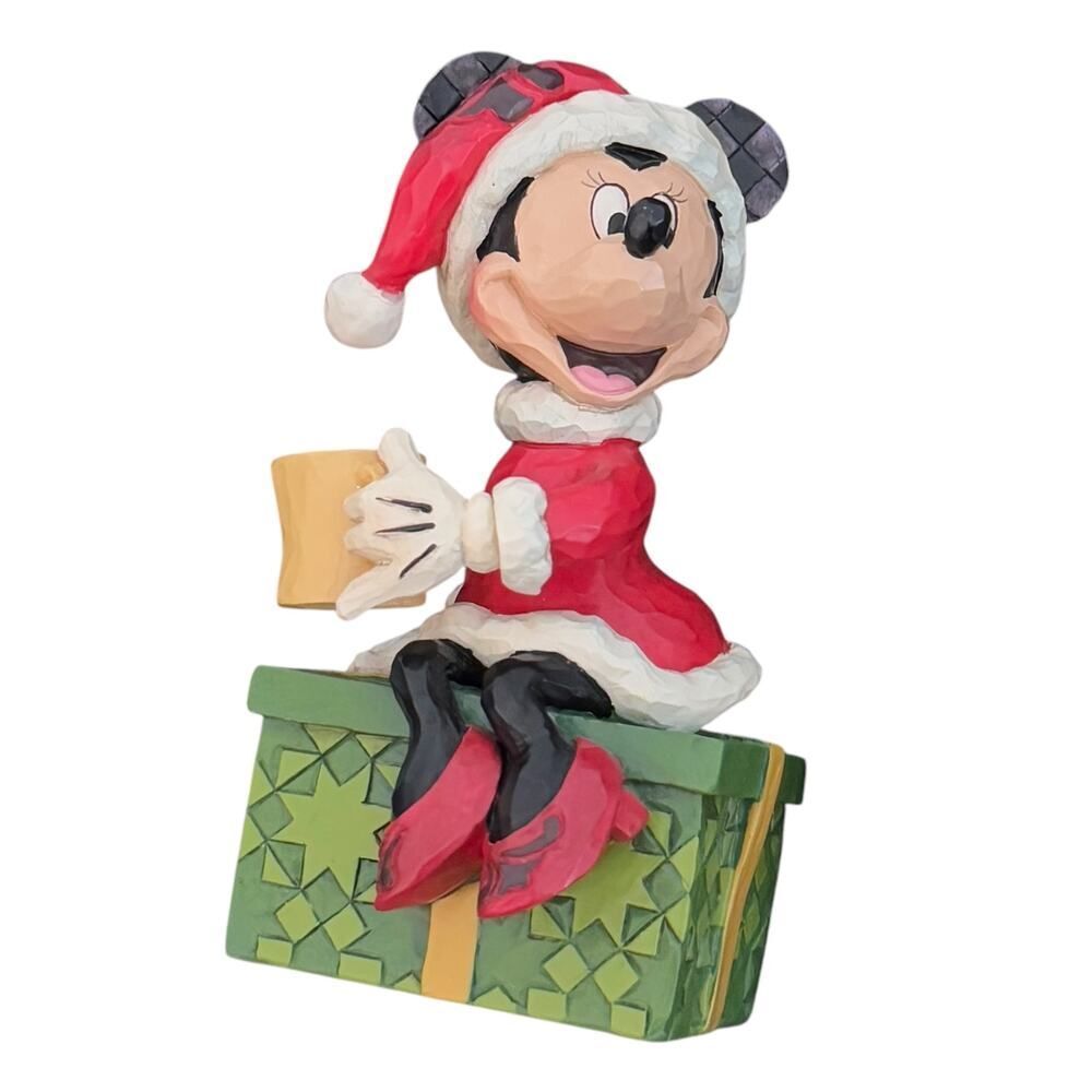 Disney Traditions Santa Minnie Mouse Hot Chocolate Figurine